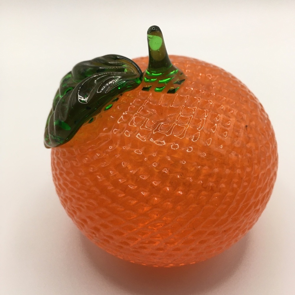 Solid Glass Orange Paperweight